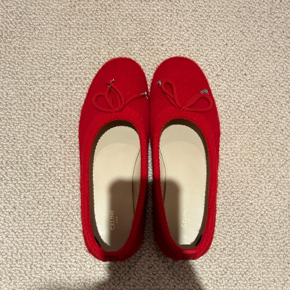 Celine Vibrant Red Flats